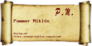 Pammer Miklós névjegykártya